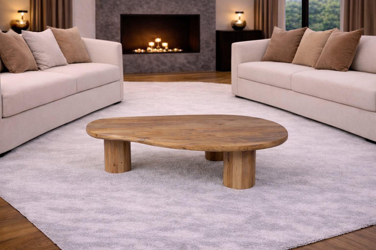 Organic Coffee Table - 120 cm - Natural - Mango Wood