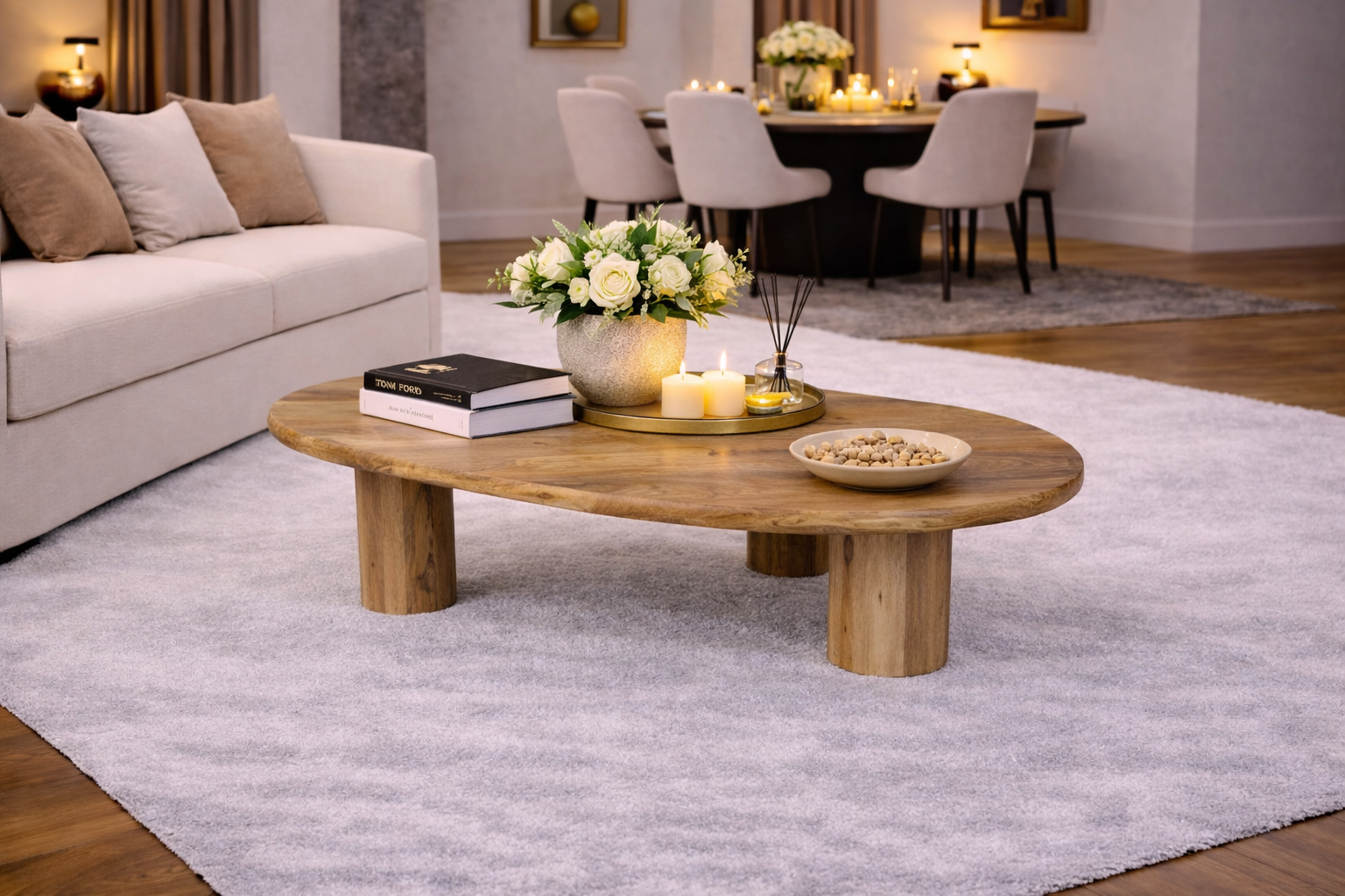 Organic Coffee Table - 120 cm - Natural - Mango Wood