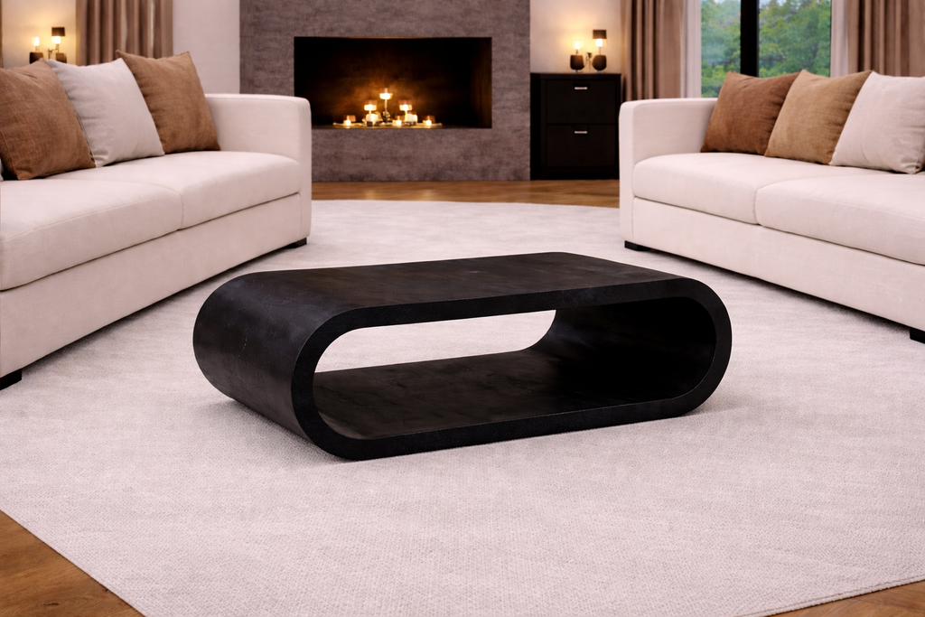 Salontafel Elegance – 110 cm – Zwart – Mangohout