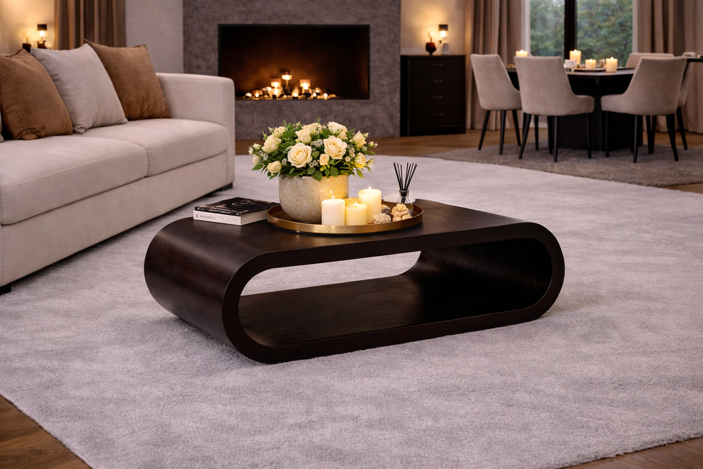 Salontafel Elegance – 110 cm – Zwart – Mangohout