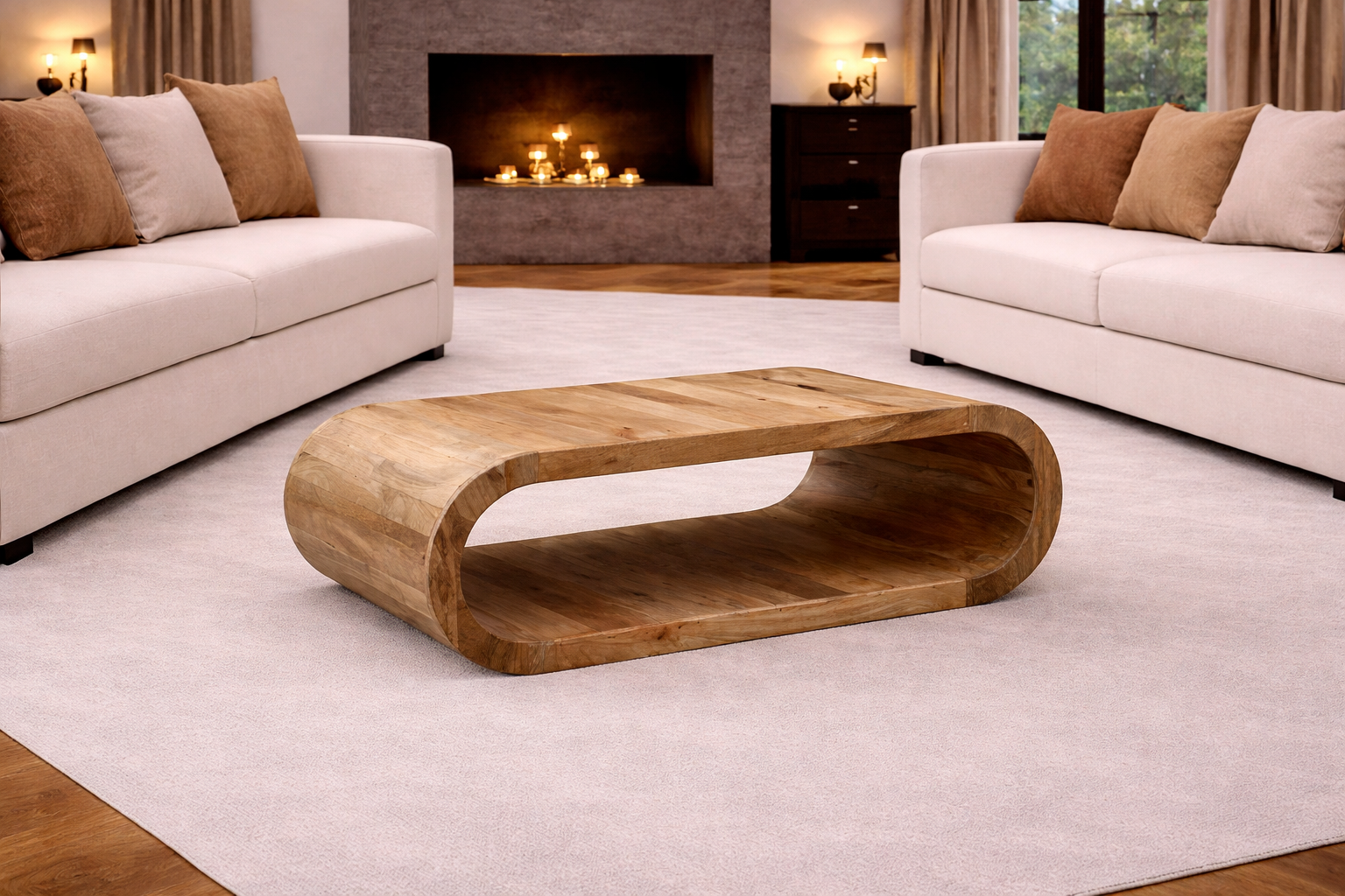 Salontafel Elegance – 110 cm – Naturel – Mangohout