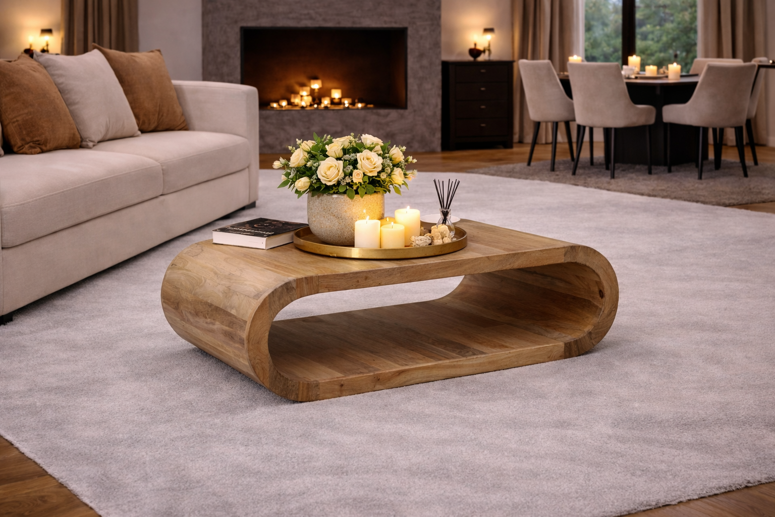 Salontafel Elegance – 110 cm – Naturel – Mangohout