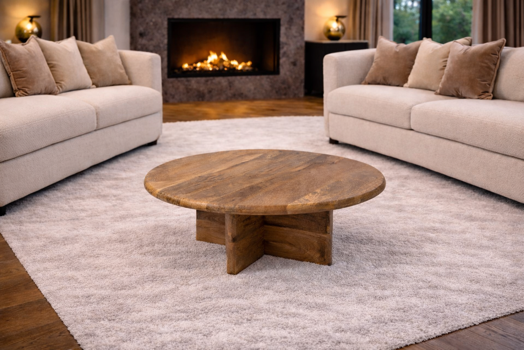 Ronde Salontafel - 80 cm - Naturel - Mangohout