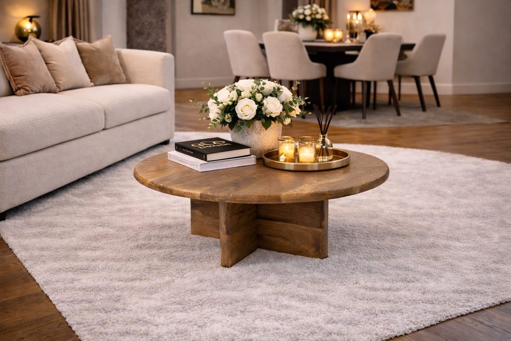 Ronde Salontafel - 80 cm - Naturel - Mangohout
