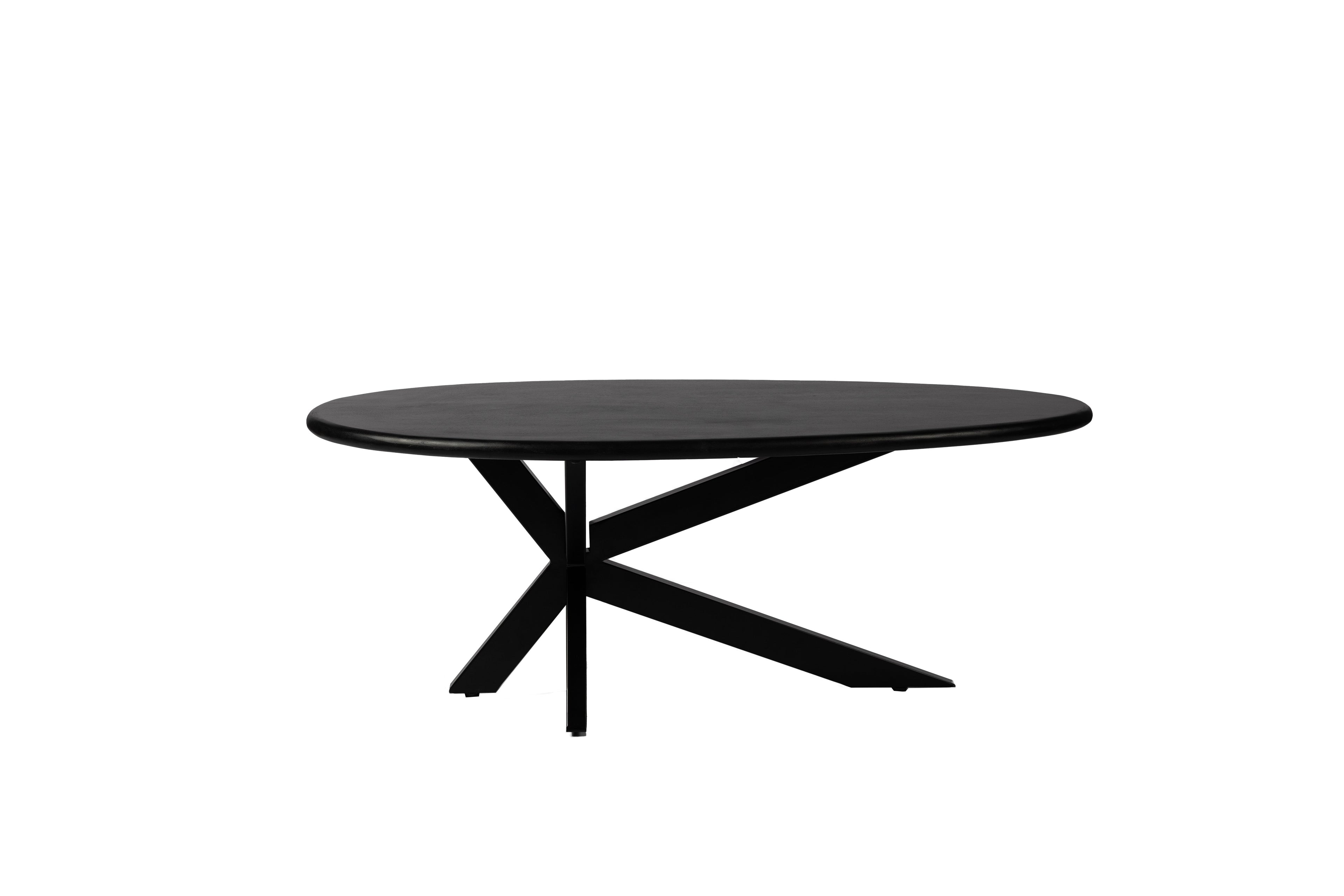 Oval Coffee Table - 120 cm - Black - Mango Wood