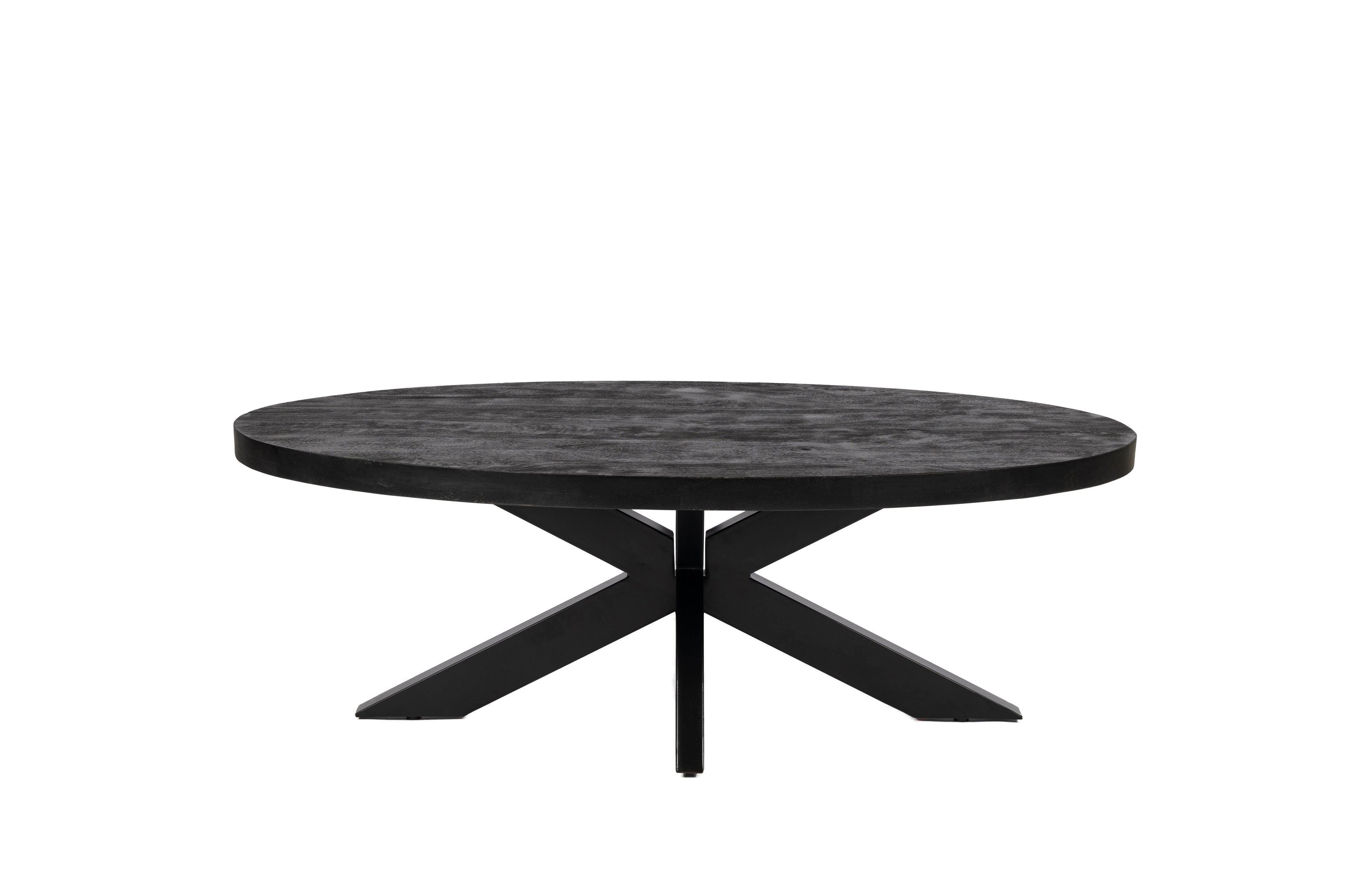 Oval Coffee Table - 130 cm - Black - Mango Wood