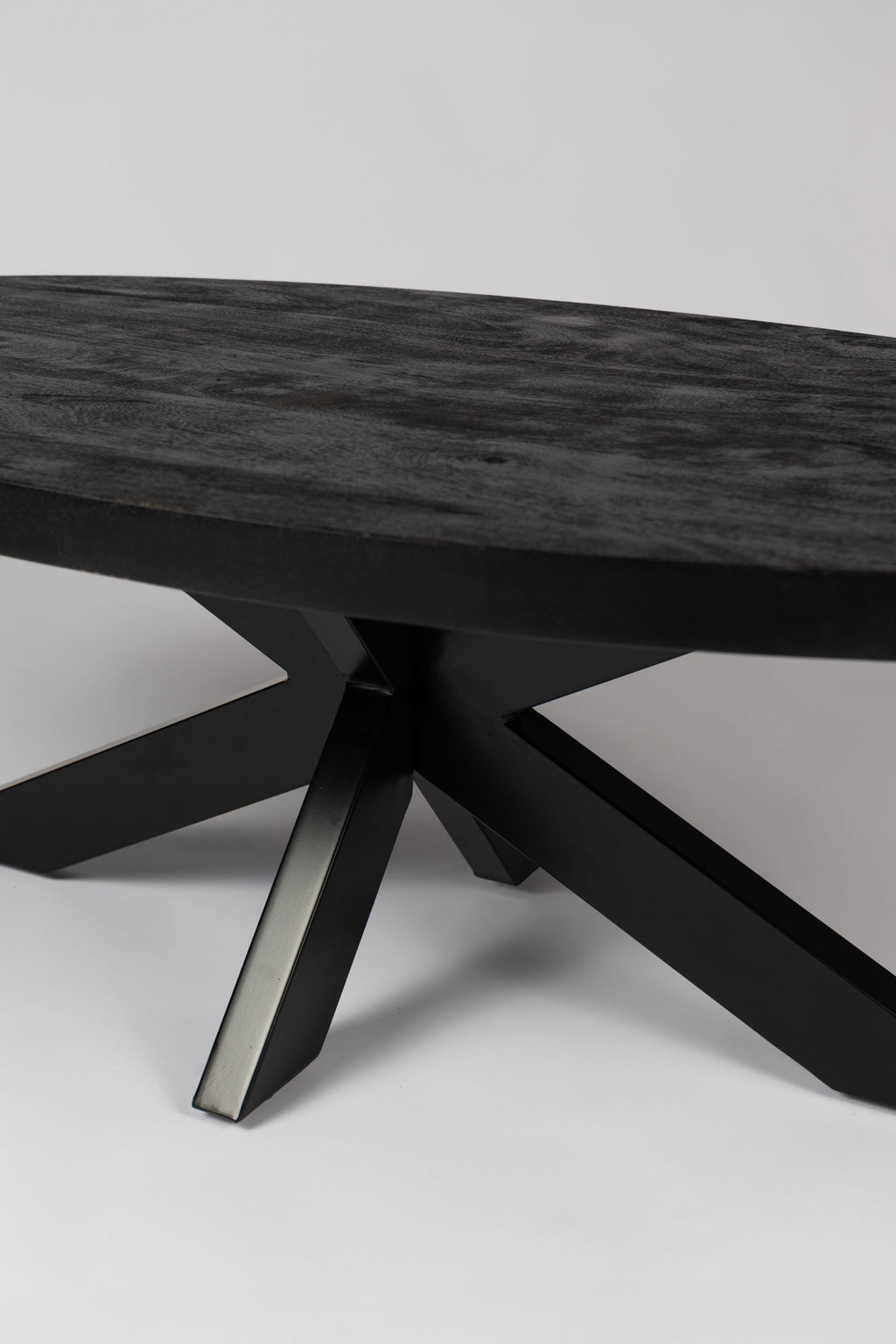 Ovale Salontafel - 130 cm - Zwart - Mangohout