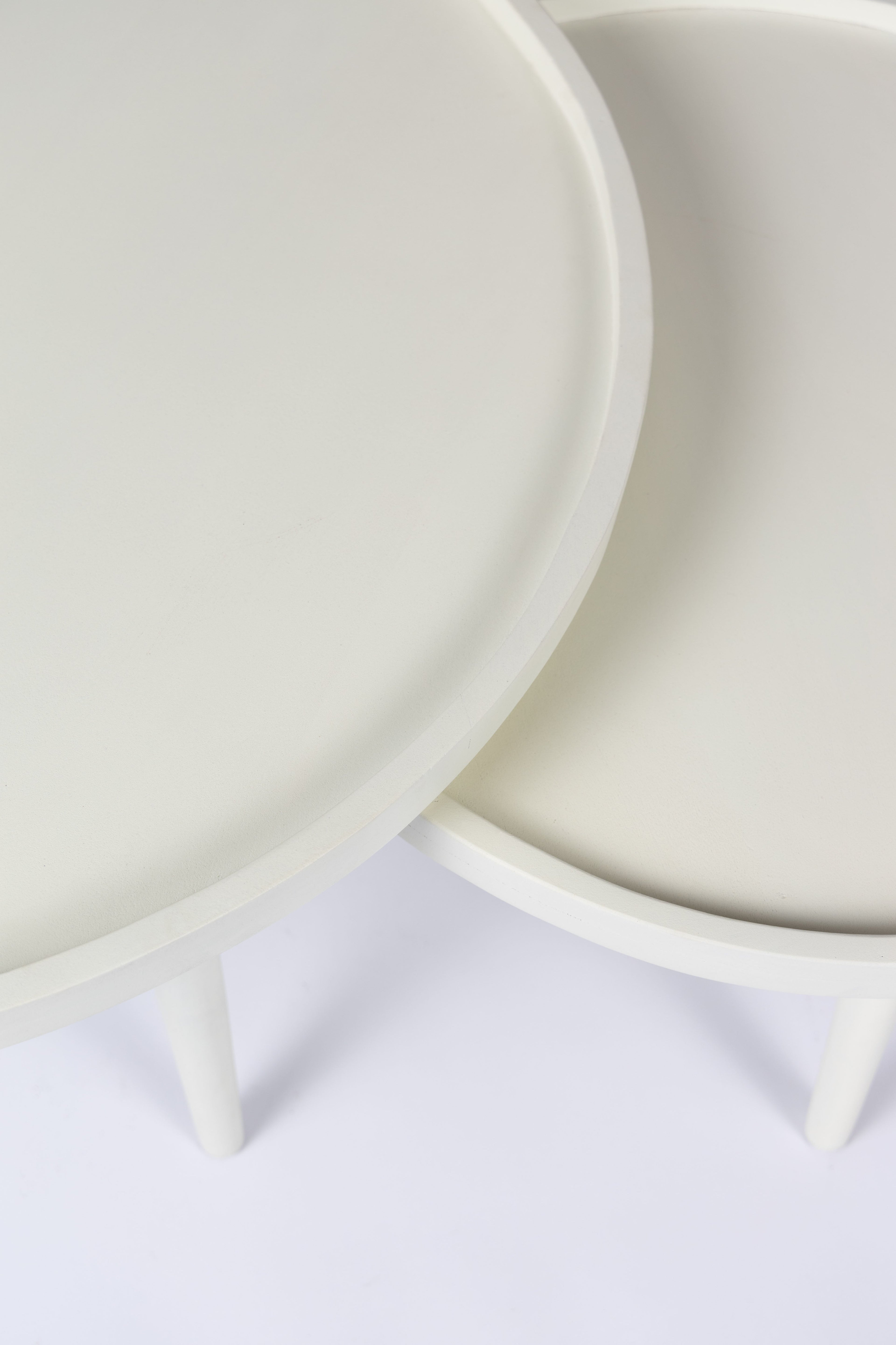 Coffee table set of 2 - 80 cm x 60 cm - white - mango wood