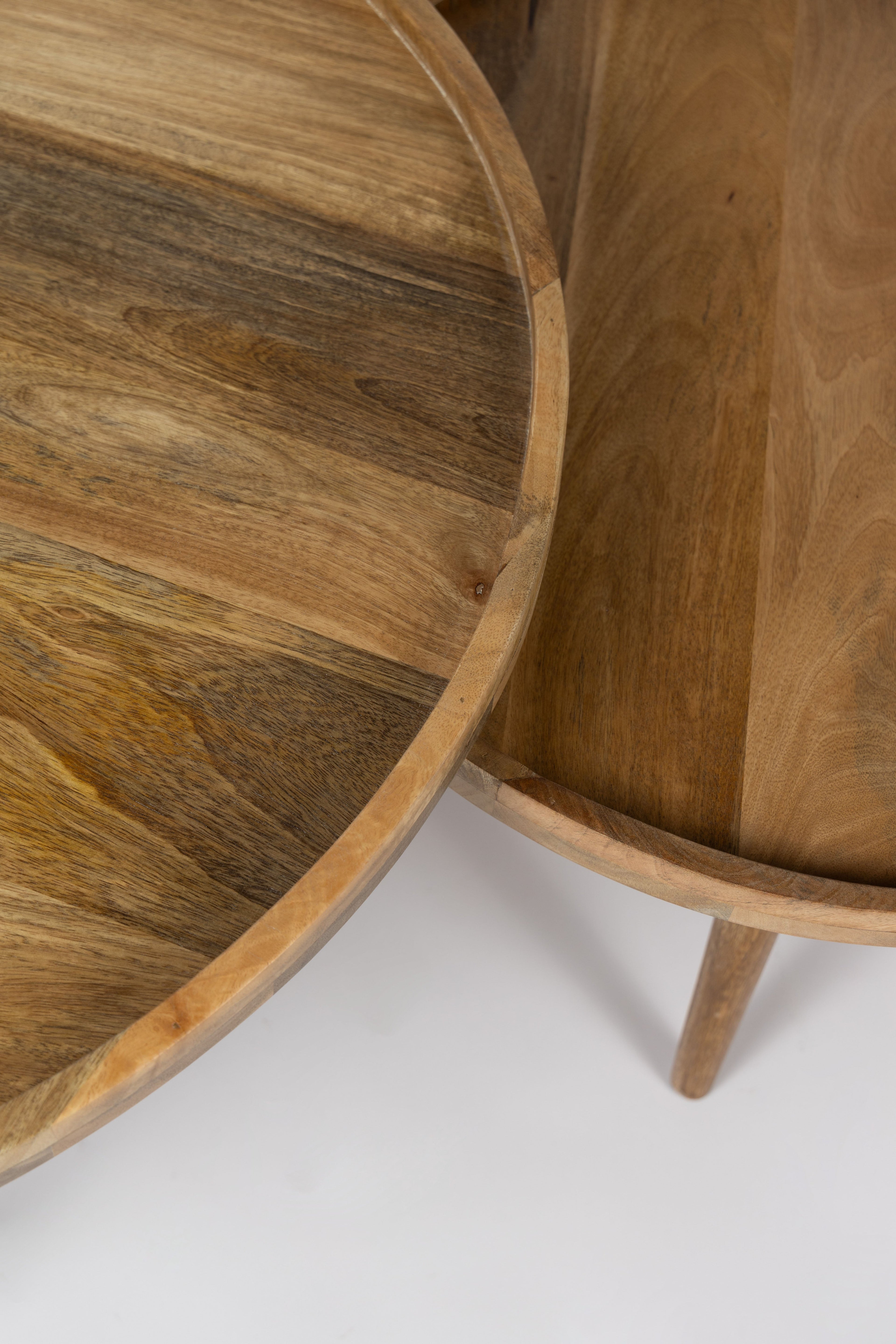 Coffee table - Set of 2 - 80 cm x 60 cm - Natural - Mango wood