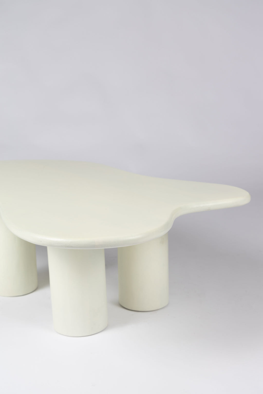 Organische salontafel - 110 cm - Wit - 4 poten - Mangohout