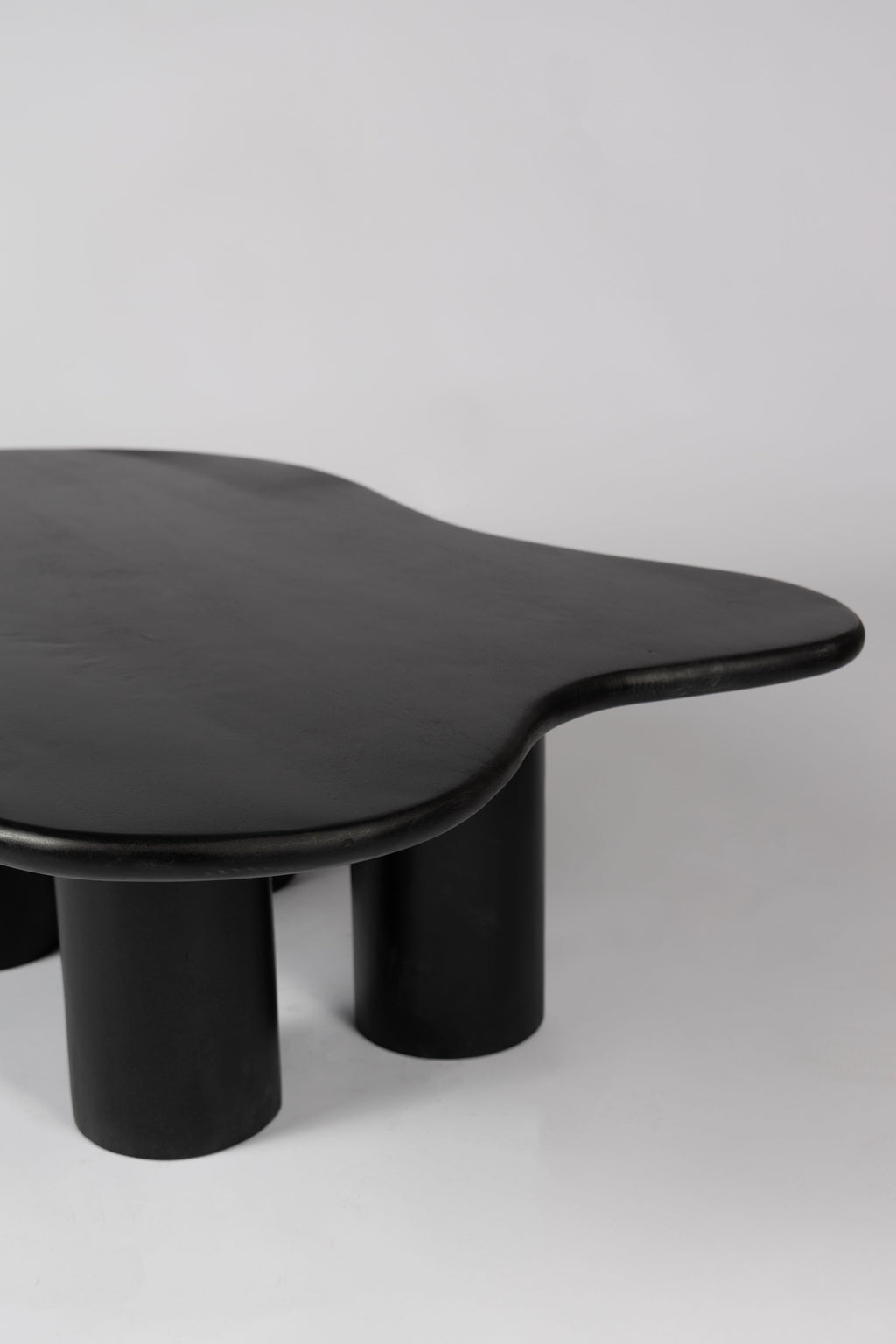 Organische salontafel - 110 cm - Zwart - 4 poten - Mangohout