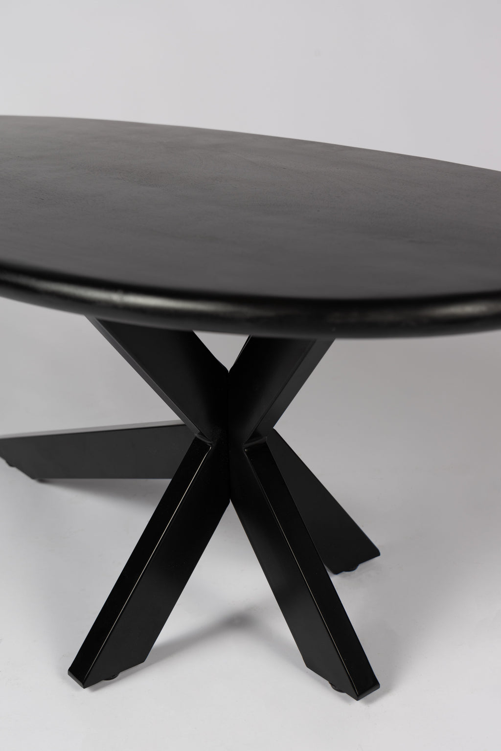Ovale Salontafel - 120 cm - Zwart - Mangohout