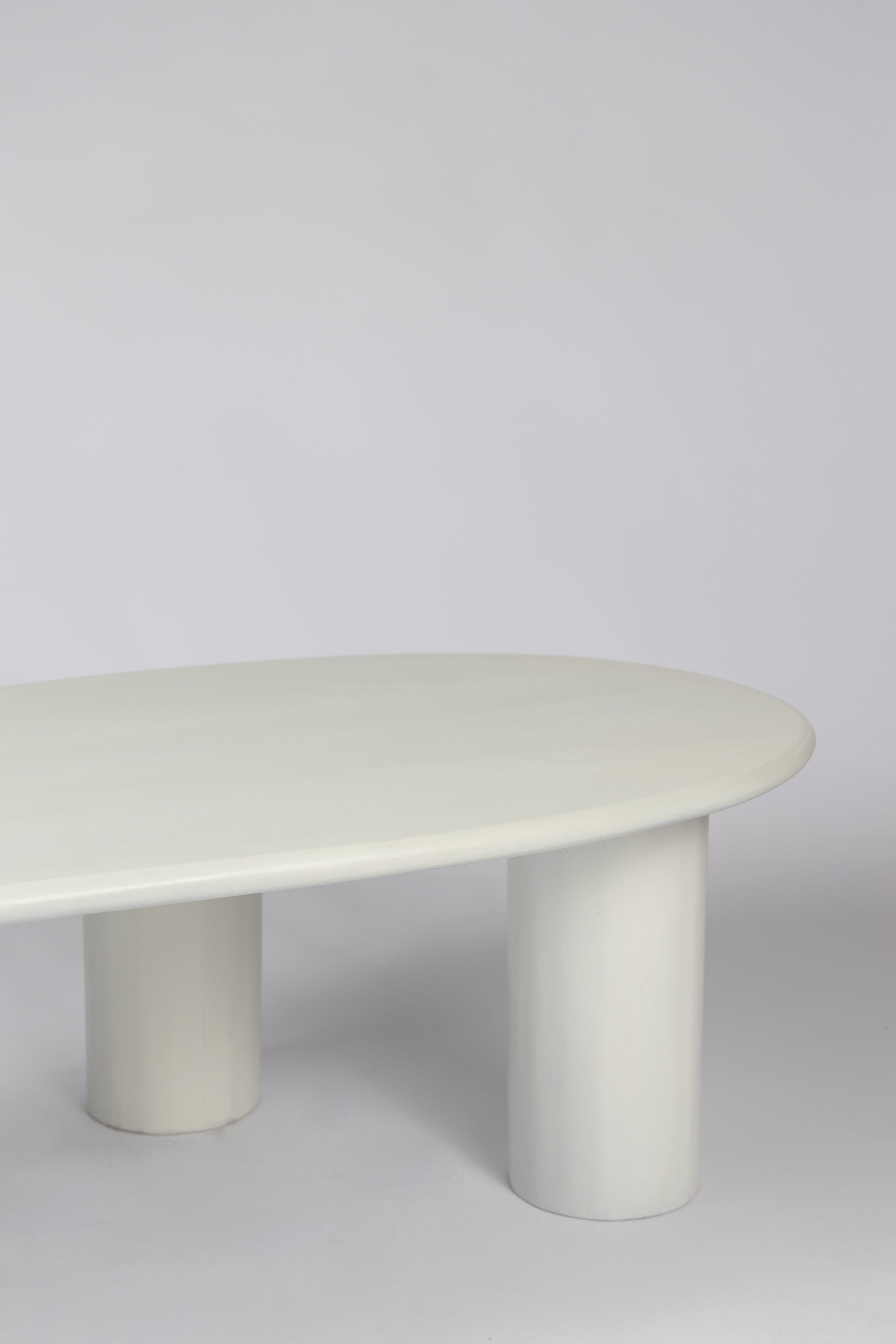Organic Coffee Table - 120 cm - White - Mango Wood