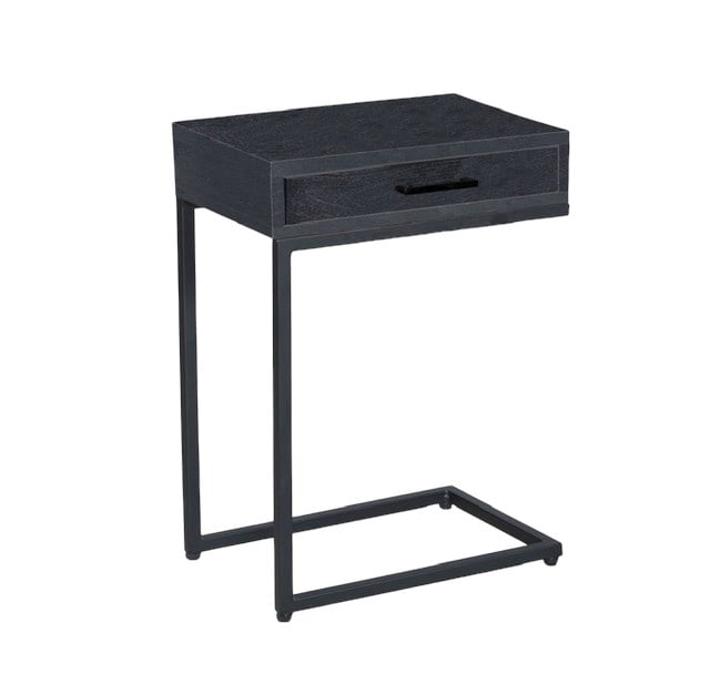 Black bench table with drawer