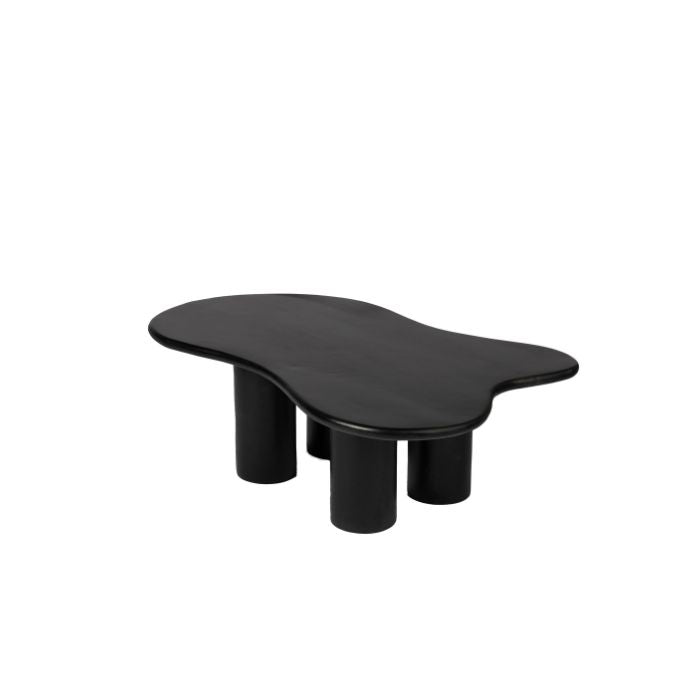 Organic coffee table - 110 cm - Black - 4 legs - Mango wood